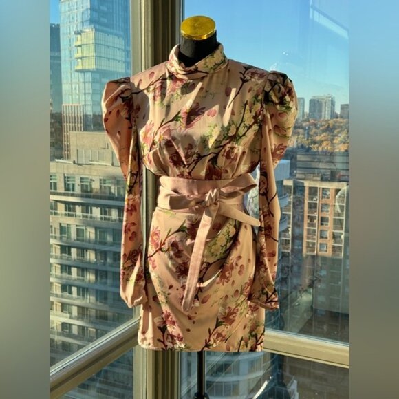 🆕 BRONX & BANCO 🧿 NWOT Noel Sakura Long Sleeve Mini Dress - Size S / US 4 - Picture 6 of 16